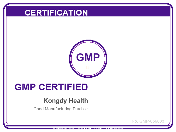 GMP Certificate - Kongdy Health Good Manufacturing Practice