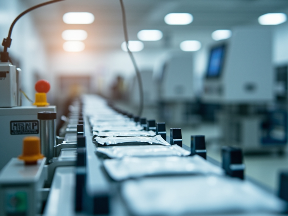 Automated foot patch packaging line in GMP workshop